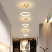 Plafonnier LED moderne pour la maison, ultra-fin, à intensité variable, alimenté en courant alternatif, noir et or, petit, en acrylique, élégant, pour la maison, le bureau, l'intérieur, le couloir
