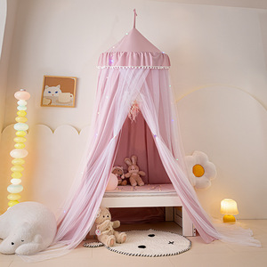 Nouvelle moustiquaire <span class=keywords><strong>de</strong></span> <span class=keywords><strong>lit</strong></span> dôme ronde double couche en tissu pour enfants 2024, rideau pare-vent décoratif pour <span class=keywords><strong>lit</strong></span> bébé et chevet - Product Image 2