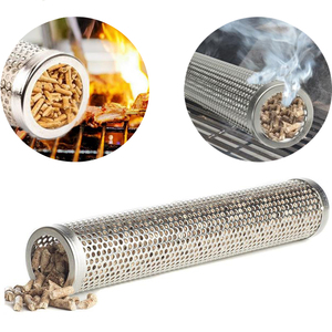 Fumoir à tubes en granulés de <span class=keywords><strong>bois</strong></span> en acier inoxydable, fournitures de <span class=keywords><strong>Barbecue</strong></span> Portable pour BBQ rond, générateur de fumée froide - Product Image 2