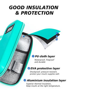 Casing perjalanan pendingin Insulin portabel EVA Organizer perawatan <span class=keywords><strong>diabetes</strong></span> bergaya dengan tas pendingin terisolasi untuk obat-obatan pena - Product Image 4