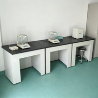 Plateforme d'analyse antichoc de laboratoire à cadre tout acier noir, plateforme de pesage monobloc anti-vibration la plus stable