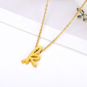 Nuevo collar de letras minúsculas <span class=keywords><strong>con</strong></span> colgante de letras de collar de acero inoxidable hueco para mujer - Product Image 5