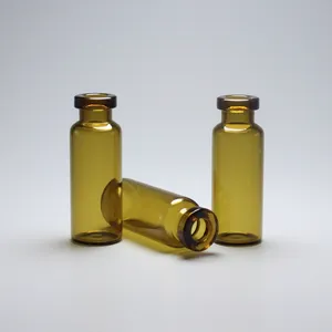 Botol Kaca Kecil Populer 4Ml Kuning Medis atau Kosmetik Tabung Crimp Top Kaca untuk Dijual