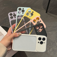 Coque en TPU haut de gamme style Ins, minimaliste, avec grande fenêtre, compatible avec les modèles 17/16/15, antichute, bicolore, gravure laser personnalisée