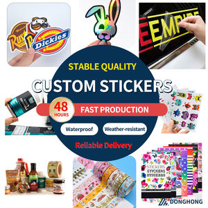 Наклейки для наружного применения с персонализированной печатью, водонепроницаемые, устойчивые к УФ-излучению, погодостойкие, с индивидуальным дизайном, голографические виниловые наклейки с логотипом - Product Image 2