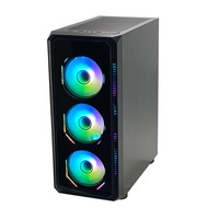 Boîtier PC de jeu personnalisé avec logo d'usine Pcooling, tour ATX avec verre trempé, boîtier de jeu pour ordinateur