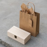 Boîte en bois de paulownia rectangulaire écologique Landy avec couvercle à charnières, non finie, en bois brûlé gravé, pour le rangement de souvenirs, de bijoux ou comme cadeau
