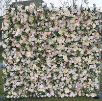 Dinding Bunga Buatan Dekorasi Latar Belakang Pernikahan Properti Tanaman Hydrangea Mawar Bunga Indoor