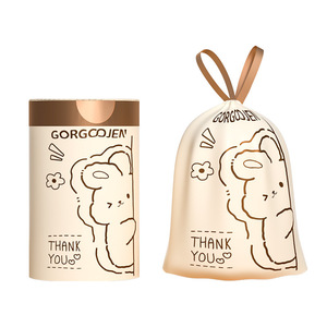 Sacs poubelles ménagers jetables en plastique à cordon, imprimés lapin, avec perforations - Product Image 2