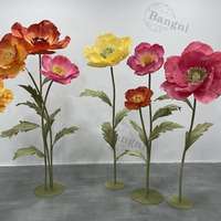 Fleurs de coquelicot en papier organza coloré artificiel groupes fleurs géantes artisanales pour décorations de scène de mariage d'événement