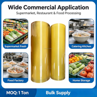 Film alimentaire transparent en PVC écologique de qualité alimentaire, rouleau de 300 m, film plastique souple pour la conservation des aliments