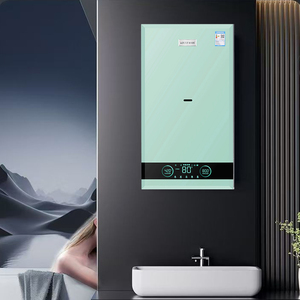 Caldaia a condensazione elettrica a <span class=keywords><strong>gas</strong></span> naturale da 36KW per elettrodomestici, con display LED, pannello in vetro temperato verde e serpentina in rame - Product Image 5