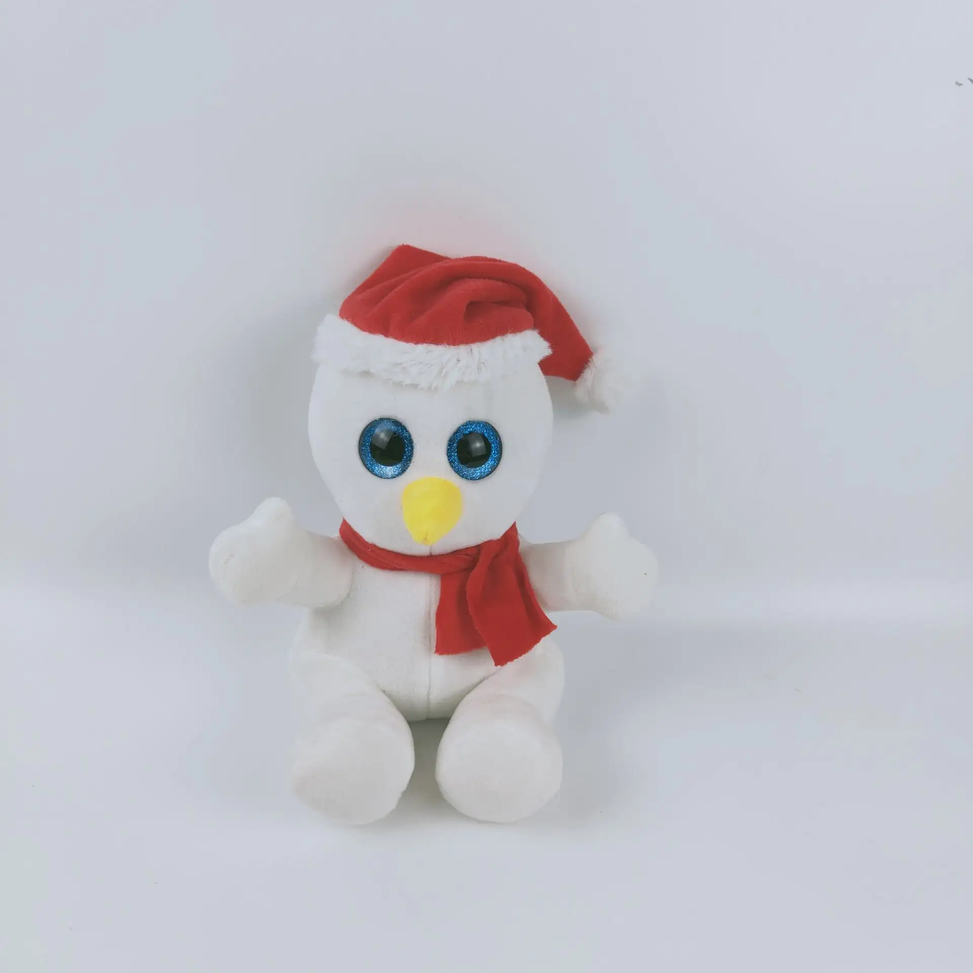 ขายส่งตุ๊กตาคริสต์มาสมนุษย์หิมะของเล่นตุ๊กตาหิมะสีขาวยัดไส้ตุ๊กตาคริสต์มาสผ้าพันคอสีแดงหมวกหิมะ