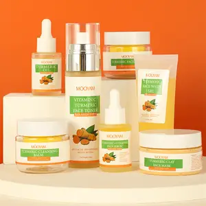 Turmeric Skin Care Set OEM Face Care Private Label 100% Organic Natural Rejuvenating Lightening Turmeric Skincare Set