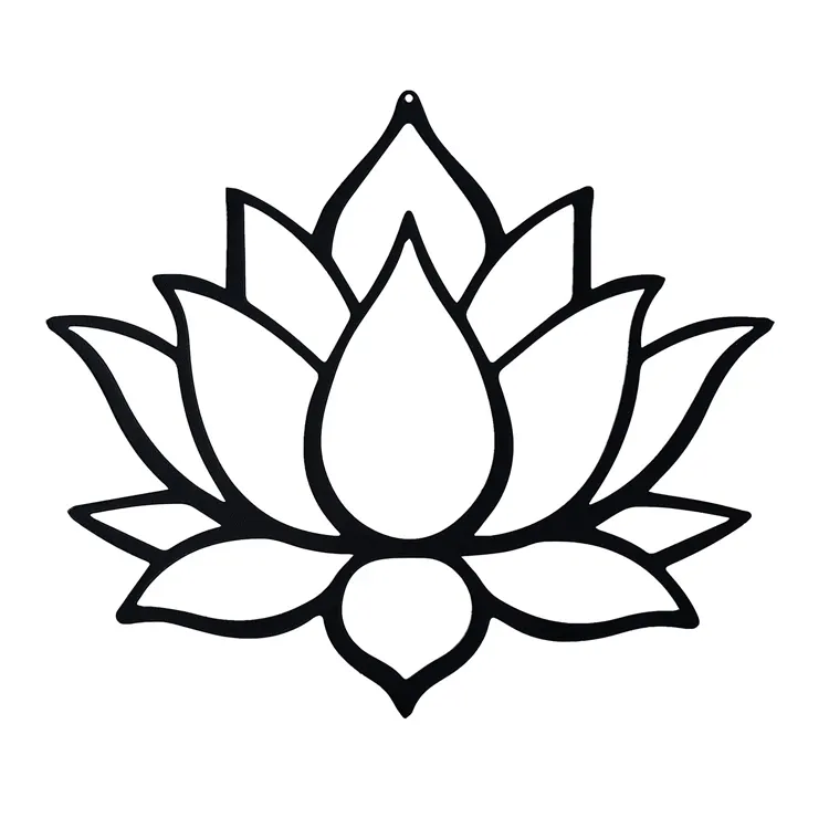 Fashion Kustom Pabrik Dekorasi Dinding Yoga Meditasi Seni Bunga Lotus Logam