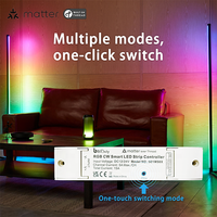 Variateur de lumière RGB Bilihondim Matter Control 1 canal 24/12V 16 millions de couleurs sans fil installation facile mural 200W charge maximale