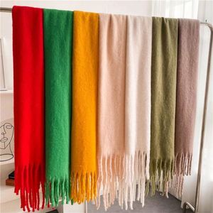 Écharpes et châles en mohair de luxe pour femmes, couleur unie, élégants, chauds pour l'hiver, vente en gros - Product Image 1