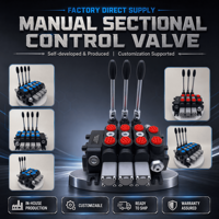 Vanne directionnelle sectionnelle manuelle DVC à 3 niveaux, commande hydraulique à distance, joystick sans fil, grue, excavatrice, longue portée 500 m, IP68