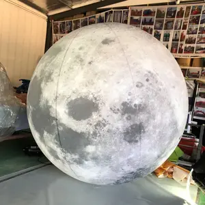 Giant Advertising Inflatable Moon Model With Led Light / Large Inflatable Moon Balloon For Decoration