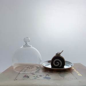 מגש עוגת זכוכית ידידותית לסביבה סט עם כיסוי צלחת עוגה אלגנטית כיפה קינוח עבור מסיבות חתונה - Product Image 6