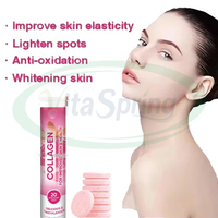 Comprimés de collagène L-glutathion VitaSpring OEM, complément alimentaire blanchissant pour la peau à la vitamine C, comprimés effervescents de collagène pur 1000 mg