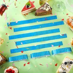 Bracelets VIP à paillettes de forme large avec logo, personnalisables, couleur or et bleu, jetables - Product Image 5