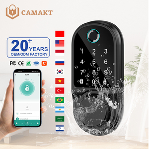 Camakt Tuya Wifi <span class=keywords><strong>Keyless</strong></span> Điện Tử Chốt Cửa Chống Trộm Vân Tay Mật Khẩu Thẻ IC Nhà Thông Minh Gỗ Cửa Khóa Đám Mây - Product Image 1