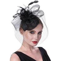 Serre-tête Fascinator pour femme avec plumes et fleurs, idéal pour le Derby, les Tea Party, les cocktails et les mariages