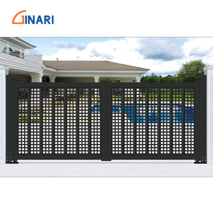 Grande Porte Coulissante Double en Alliage d'Aluminium Porte d'Entrée Automatique pour Villas Jardins Style Industriel Moderne Écologique Résistant aux Intempéries - Product Image 4