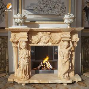 <span class=keywords><strong>Chimenea</strong></span> de Piedra de Mármol de Diseño Antiguo para Decoración de Interiores, con Estatuas, Gran Oferta - Product Image 1