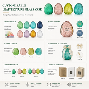 <span class=keywords><strong>Vase</strong></span> en verre texturé en forme de feuille, <span class=keywords><strong>vase</strong></span> <span class=keywords><strong>d</strong></span>écoratif coloré pour la maison, les mariages, les hôtels, les boutiques de cadeaux, la <span class=keywords><strong>d</strong></span>écoration de table - Product Image 5