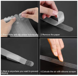 Autocollants muraux de salle de bain en PVC imperméables et antidérapants, bande adhésive antidérapante pour sol de douche et baignoire - Product Image 4