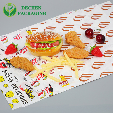 Wrapping Paper Roll Food Print Brown Wax for Greaseproof Food Wrapping