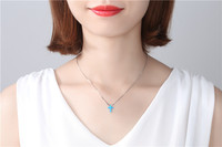 Collier en argent sterling plaqué rhodium avec opale croisée, style cœur, pour fête et anniversaire