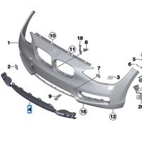 Pour BMW Série 1 F20 F21 2011-2015, insert de calandre inférieure du pare-chocs avant, PP OE 51117245733, fixation par clip, remplacement direct
