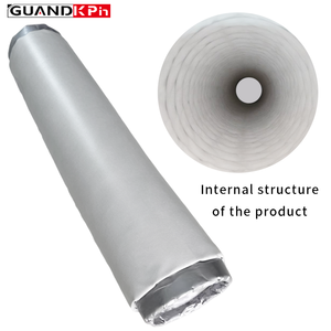 Silencieux de conduit flexible à réduction de bruit, tuyau d'aération <span class=keywords><strong>isolé</strong></span> en nanofibres avec noyau en aluminium perforé pour ventilateur en ligne et système CVC - Product Image 2