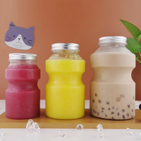 도매 사용자 정의 로고 PET 플라스틱 음료 병 300ml 500ml 700ml 주스 물 및 소다에 대한 나사 캡 씰 크기