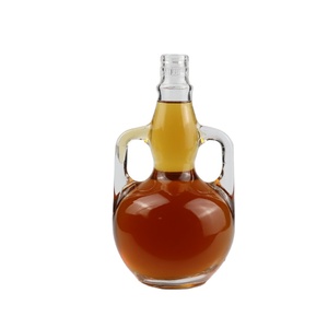 Mini bouteille en verre de forme spéciale 480ML, pour alcool, pour boissons, vin, Whisky, liquide, avec couvercle à vis, deux poignées, pour porte-bagages - Product Image 1