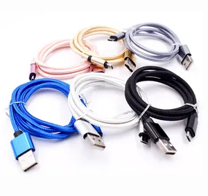 1.5เมตร5ฟุตซอฟท์ไนลอนถัก Usb B Micro V8ข้อมูลชาร์จสายชาร์จ1.5เมตร5ฟุตความยาว