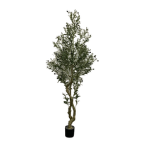 Grand Arbre d'Olivier Artificiel Géant en Plastique Unique 210cm - Plante Artificielle Écologique Premium pour Décoration de Mariage, Salon et Bureau