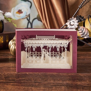 Feuilles rouges Pop-Up faites à la main, Designs personnalisés, cartes <span class=keywords><strong>d</strong></span>'<span class=keywords><strong>invitation</strong></span> de mariage de luxe gracieuses, <span class=keywords><strong>carte</strong></span> de vœux, <span class=keywords><strong>carte</strong></span> <span class=keywords><strong>d</strong></span>'<span class=keywords><strong>invitation</strong></span> <span class=keywords><strong>d</strong></span>'<span class=keywords><strong>anniversaire</strong></span>, 2022 - Product Image 3