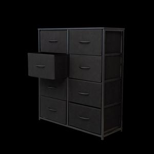 8 Drawer Fabric Dresser Freestanding MDF Pine Storage Cabinet Stainless Steel Frame Bedroom Furniture - Product Image 5