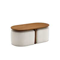 2025 tendance personnalisé mode design moderne meubles de maison table gigogne en bois table basse en bois massif ensemble avec chaise en tissu