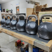 Ensemble de kettlebells de compétition en fonte Leadman avec revêtement en poudre pré-enduit pour les entraînements à domicile
