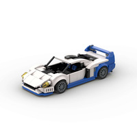 Compatible avec les briques de marque, petites pièces, voiture de course, puzzle MOC, assemblage DIY, jouets de construction en plastique ABS pour enfants