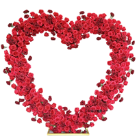 Arche en forme de cœur pour mariage, support floral décoratif, décoration de cérémonie en extérieur, toile de fond pour séance photo, style romantique fait main