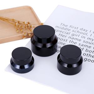 Frascos de Vidrio Cosméticos Negros Mate al por Mayor, Frascos de Vidrio sin Aire para Protector Solar y Crema de 30g, 50g y 100g con Tapas Metálicas - Product Image 1