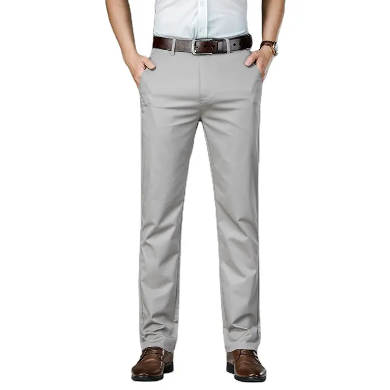 Kualitas Tinggi Slim Fit Keringat Chino Celana Di Twill Pria Kurus Celana Panjang Chino Saku Celana Pria Celana Hitam untuk Pria