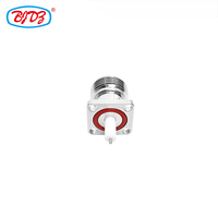 Prix usine 50 Ohm Laiton N-Type Femelle Jack 4 Trous Bride 17.5*17.5mm PCB Mount RF Coaxial Connecteurs