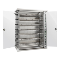 Grill électrique professionnel à poulet rôti en acier inoxydable 3/7 broches, four rotatif commercial à vendre (KJ-7CE)